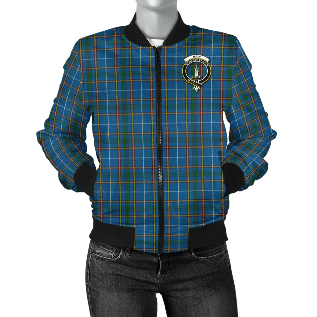 Bain Tartan Bomber Jacket with Family Crest