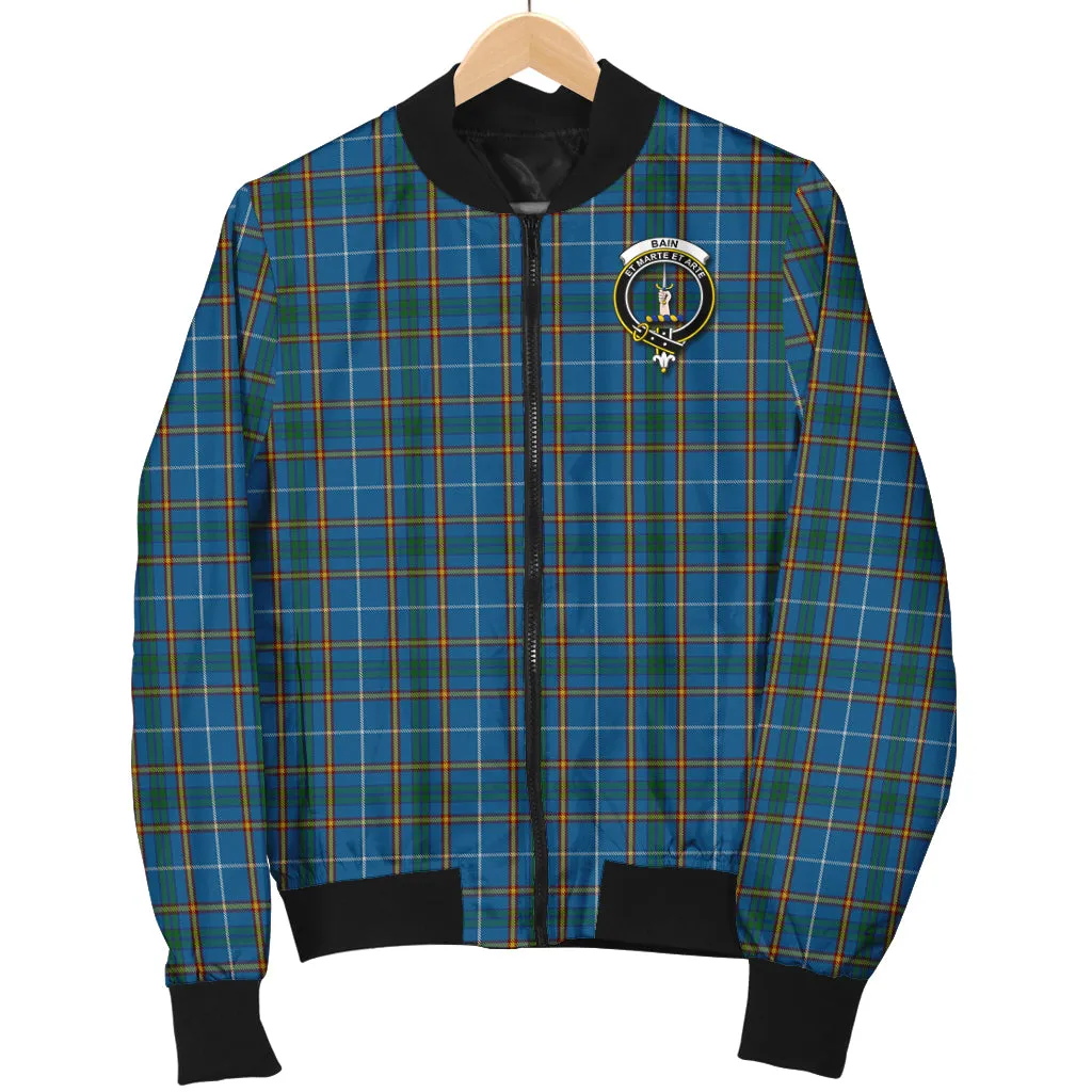 Bain Tartan Bomber Jacket with Family Crest