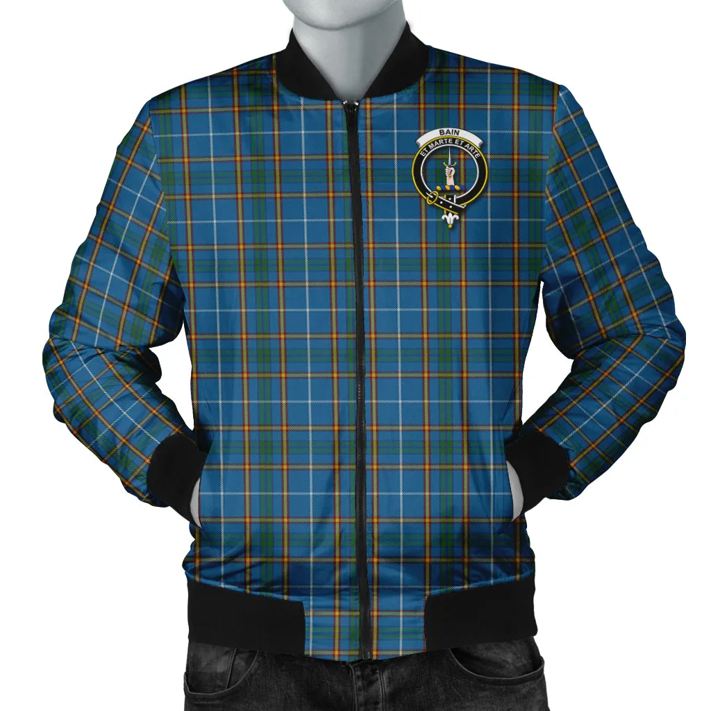 Bain Tartan Bomber Jacket with Family Crest