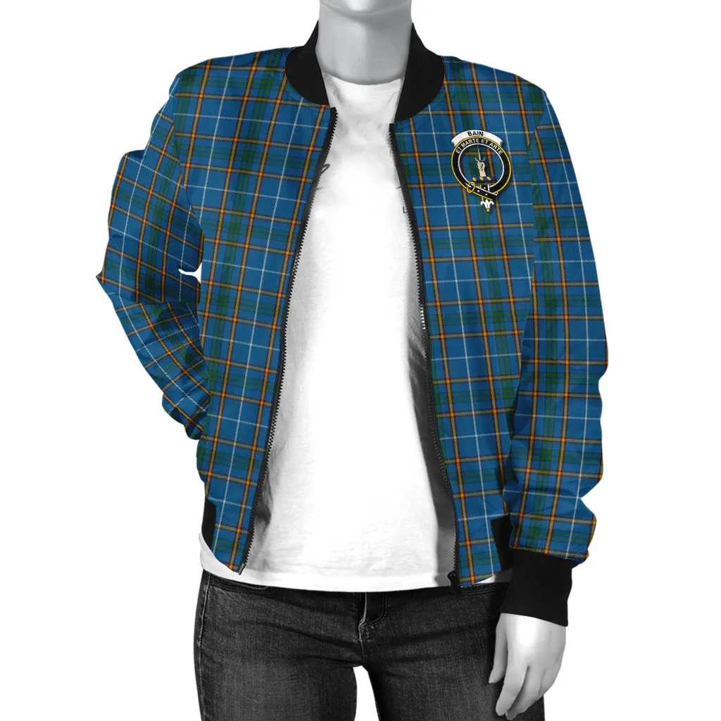 Bain Tartan Bomber Jacket with Family Crest