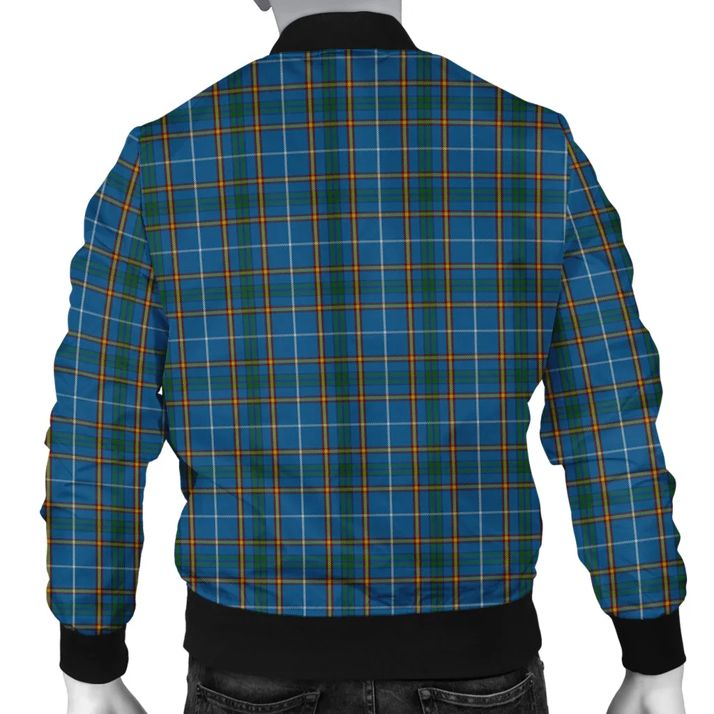 Bain Tartan Bomber Jacket with Family Crest