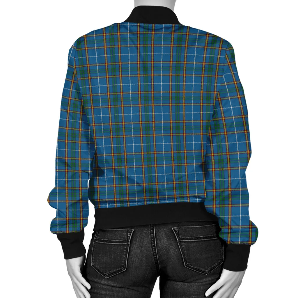 Bain Tartan Bomber Jacket with Family Crest