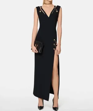 Black Cutout Long Bandage Dress