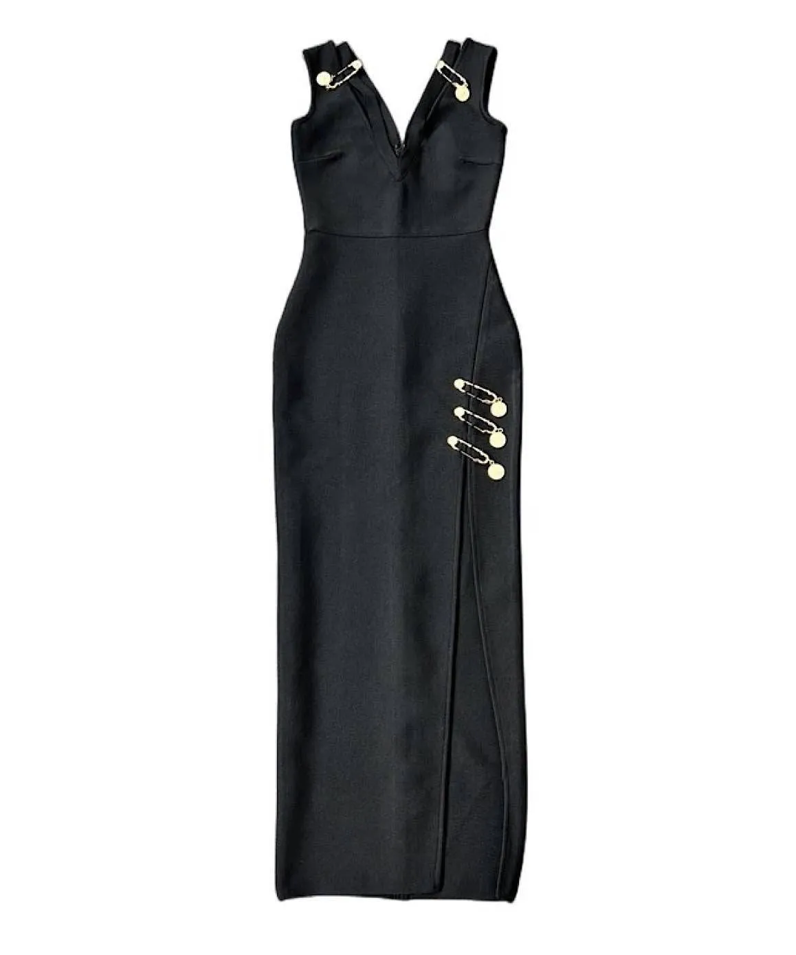 Black Cutout Long Bandage Dress