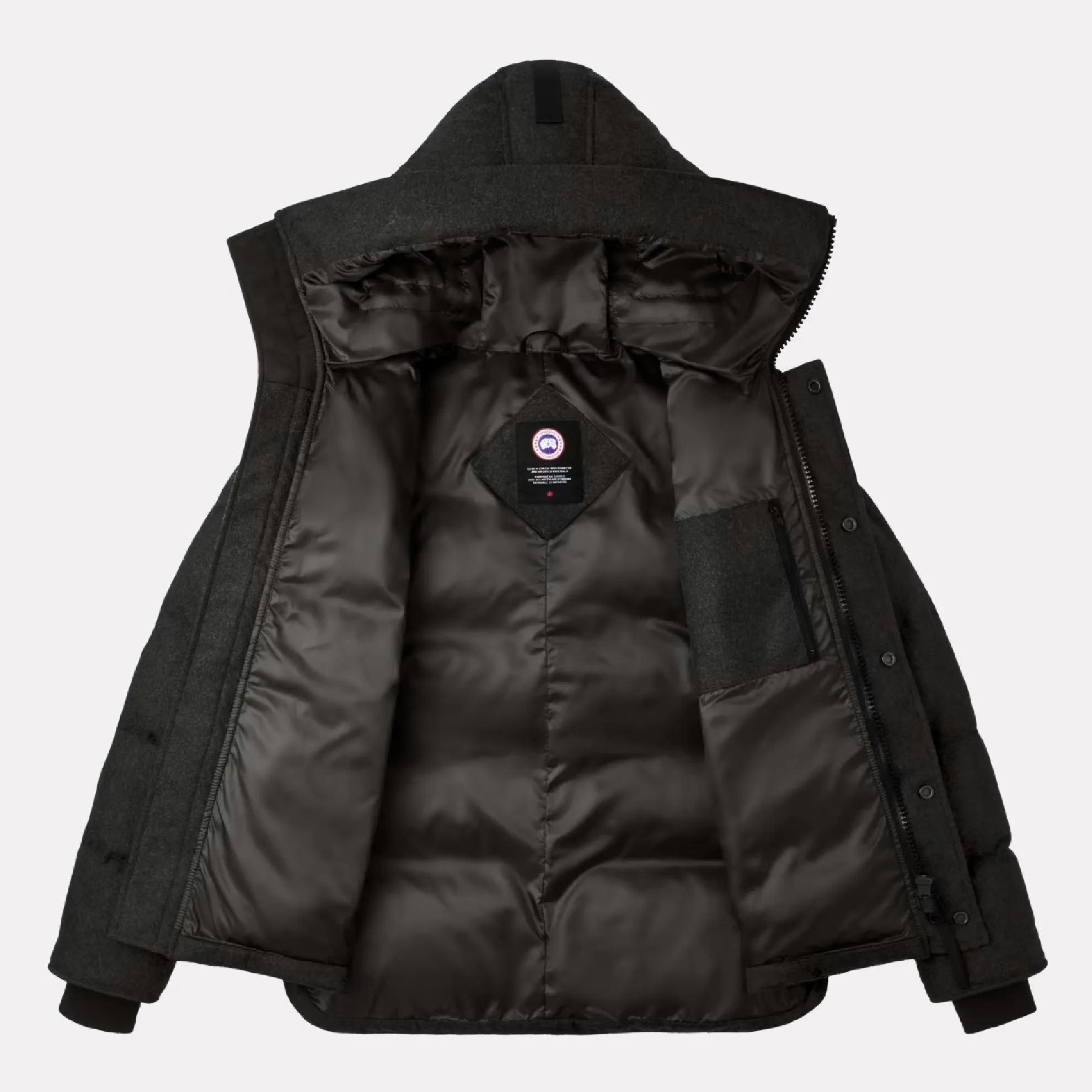 Canada Goose™ Men's Black Disc MacMillan Parka in Italian Wool / Carbon Melange