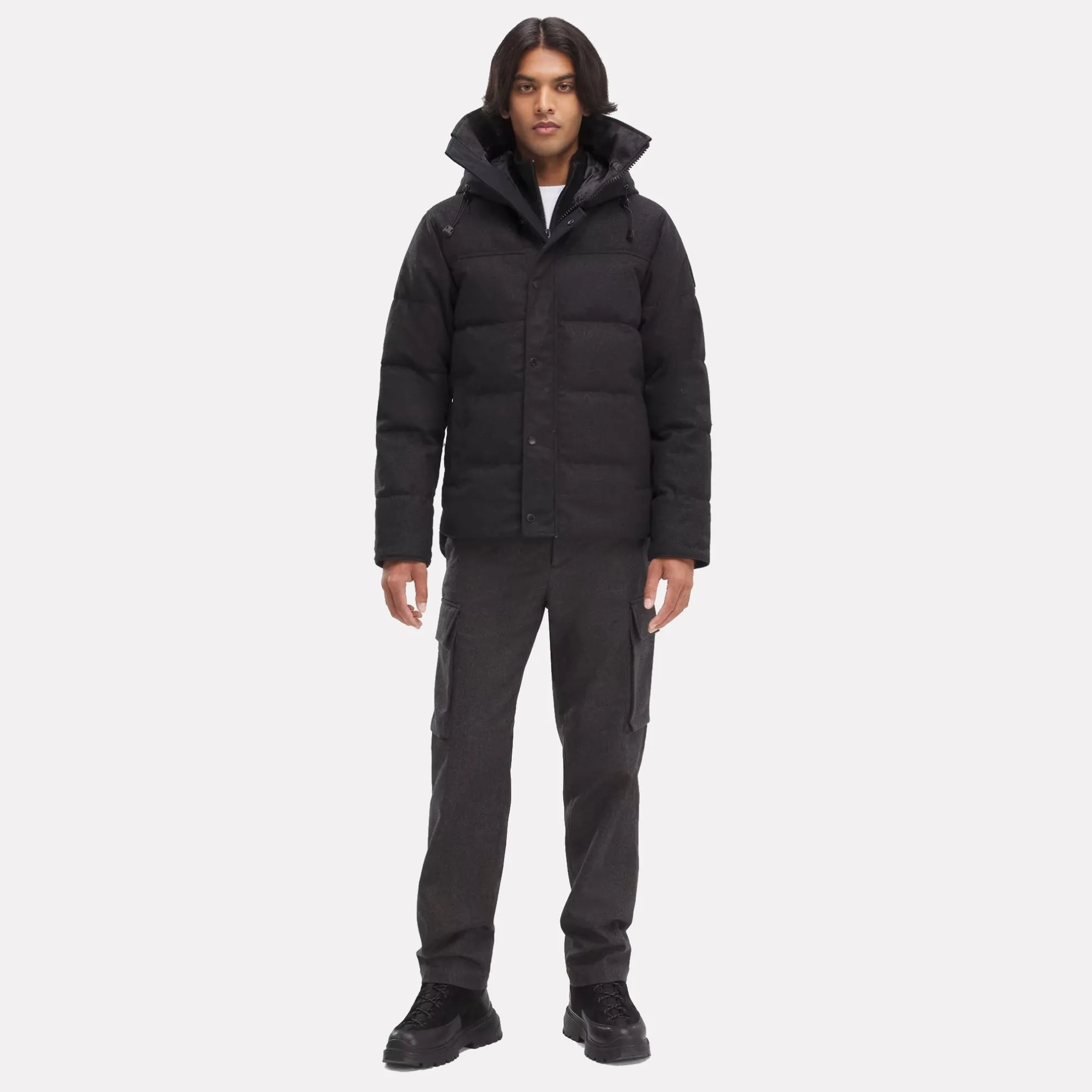 Canada Goose™ Men's Black Disc MacMillan Parka in Italian Wool / Carbon Melange