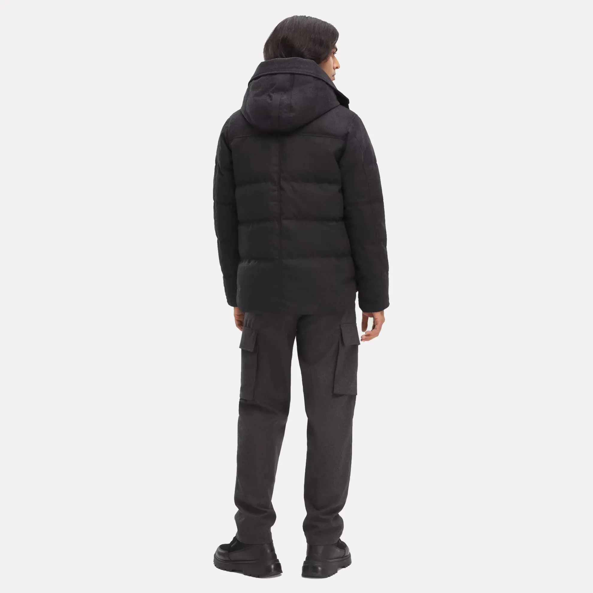 Canada Goose™ Men's Black Disc MacMillan Parka in Italian Wool / Carbon Melange