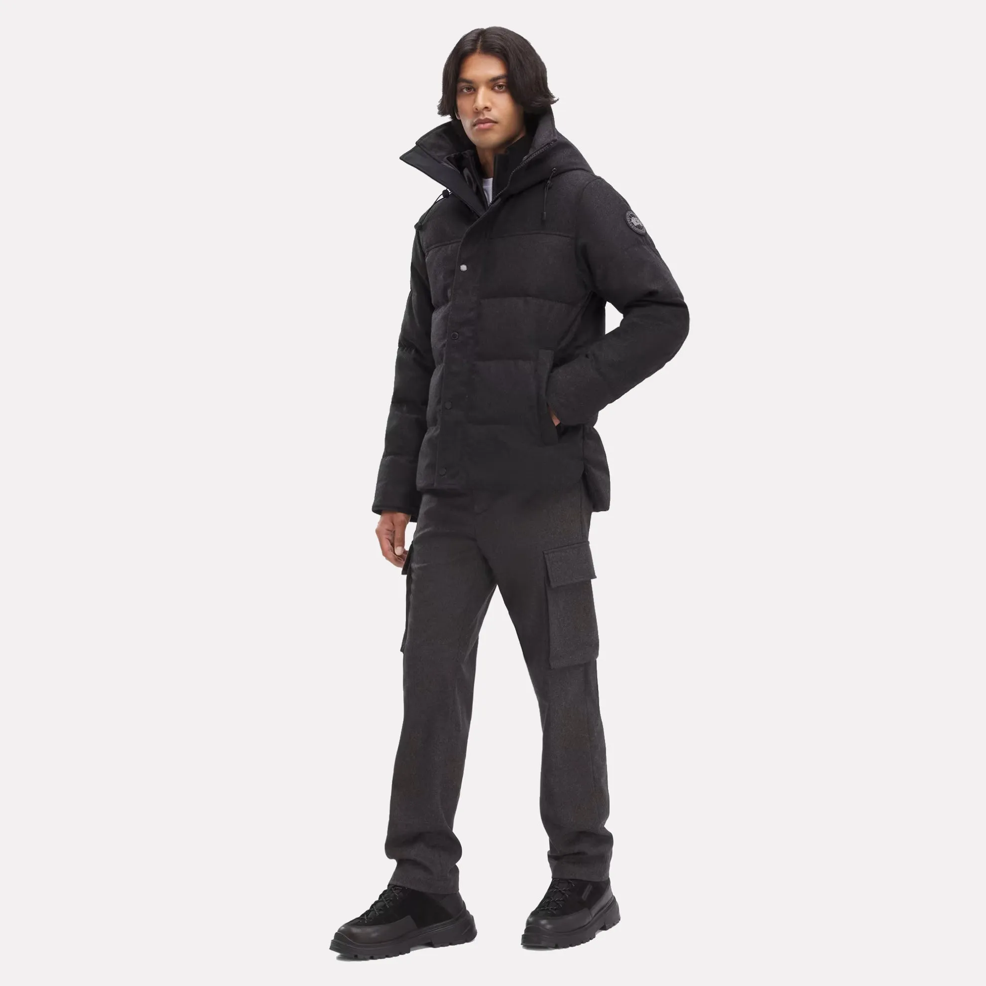 Canada Goose™ Men's Black Disc MacMillan Parka in Italian Wool / Carbon Melange