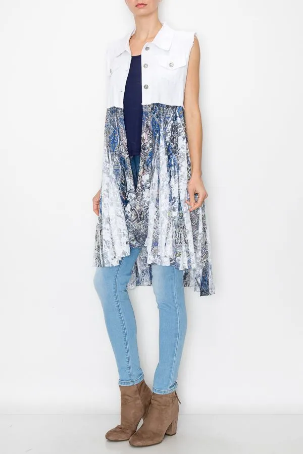 Denim & Lace Vest, Paisley