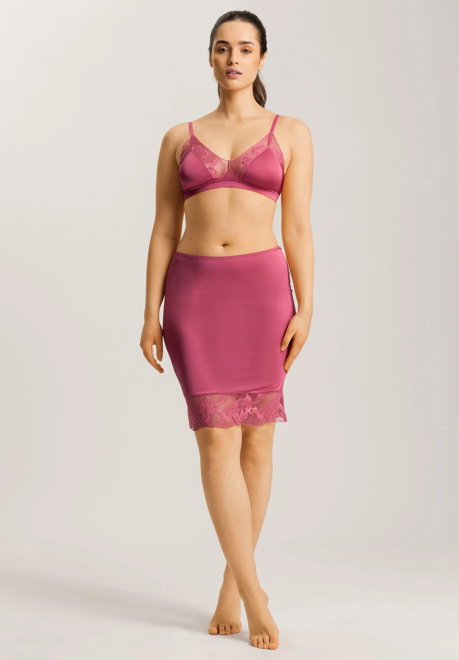 Eva Lace Trim Half Slip | Rose Wine 70922-2414