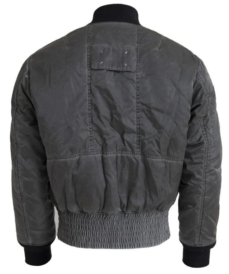 MM6 Maison Margiela Gray Bomber Zipper Pocket Sleeves Jacket