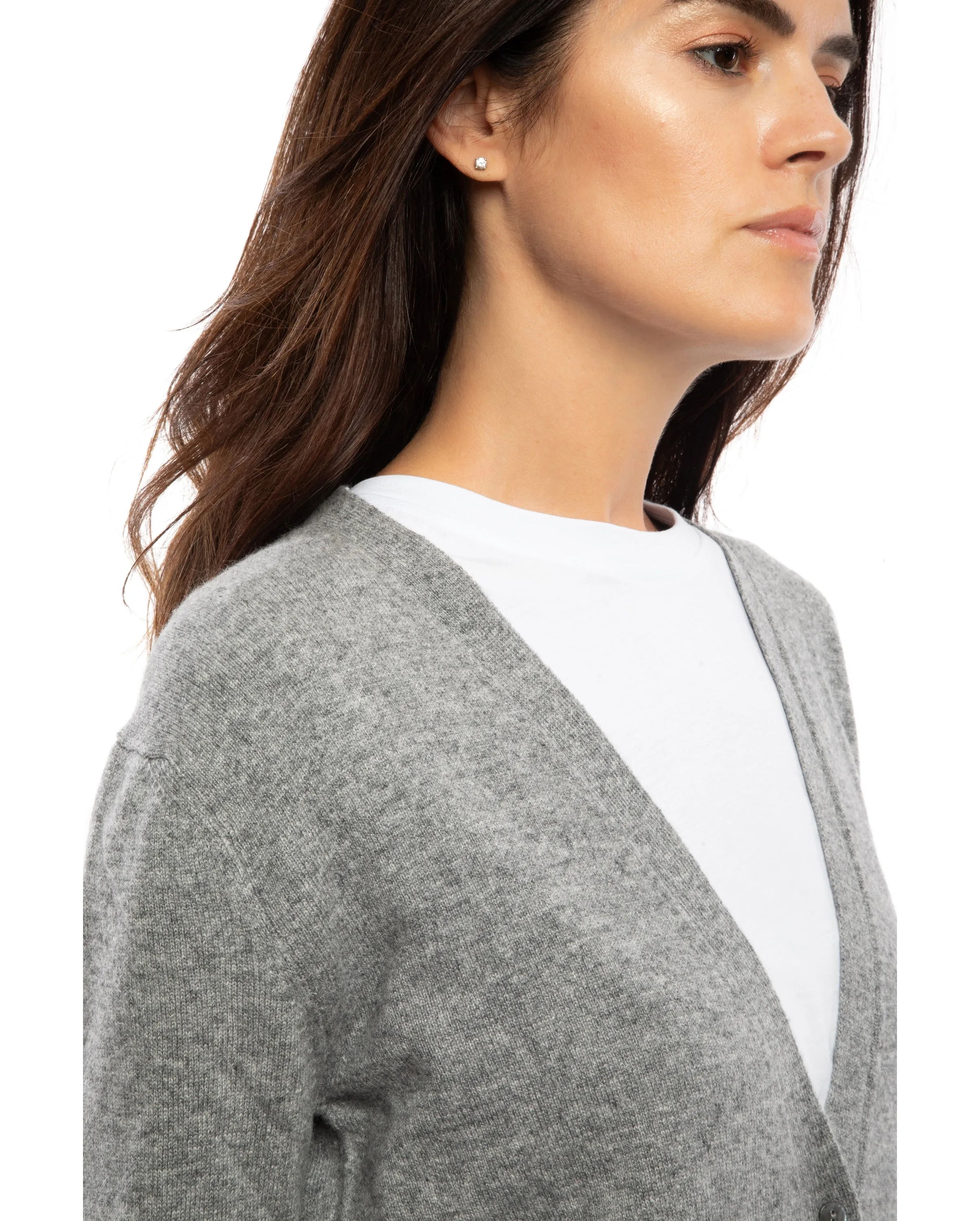 NEW FALL 24 - Women's Long Pure Cashmere Cardigan Sweater Off-White