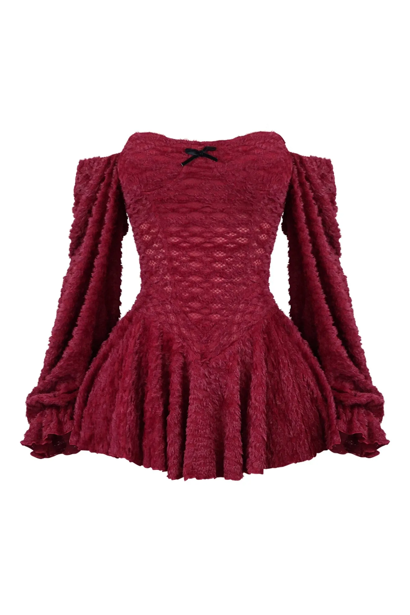 Roxi Fuzzy Knit Flare Mini Dress