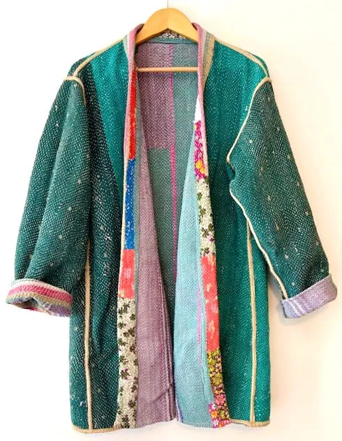 Specialty Collection: Designer Patchwork Hand Embroidered Jacket Fully Reversible. Bold