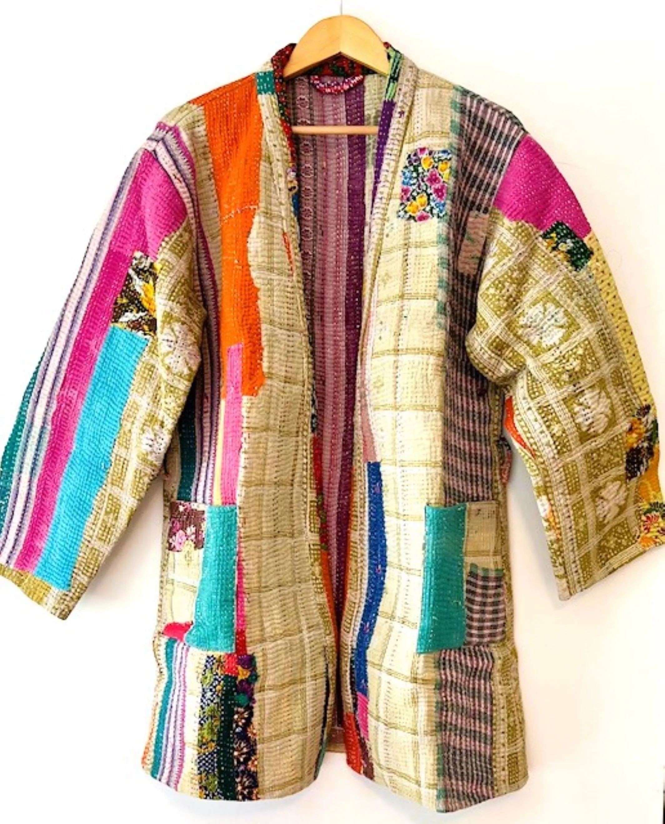 Specialty Collection: Designer Patchwork Hand Embroidered Jacket Fully Reversible. Perfection