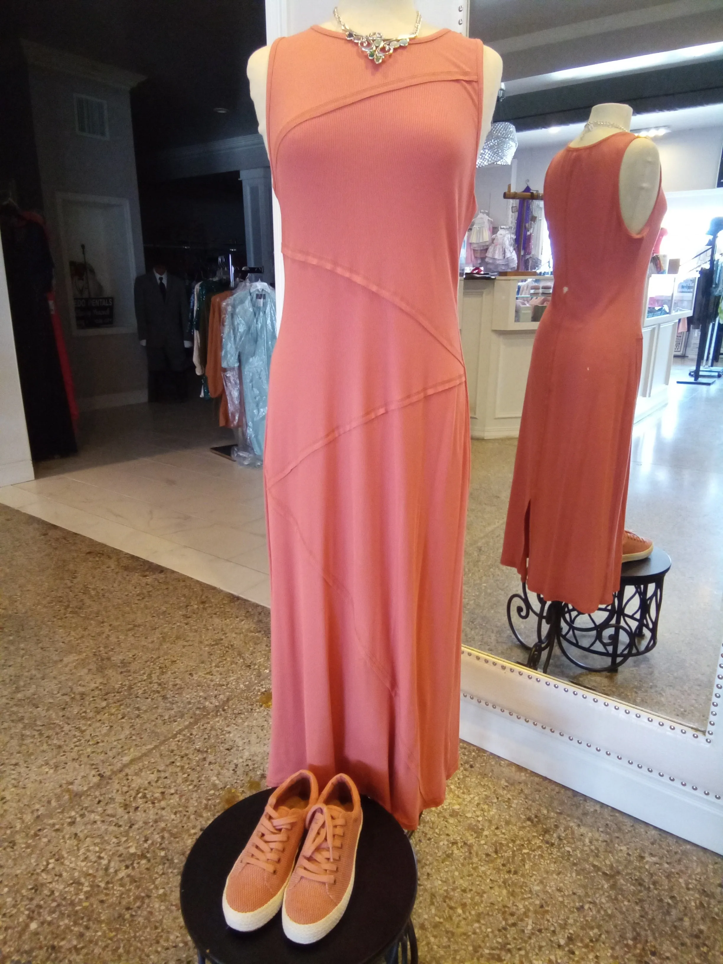 Terracotta Maxi Column Dress | Very J New In