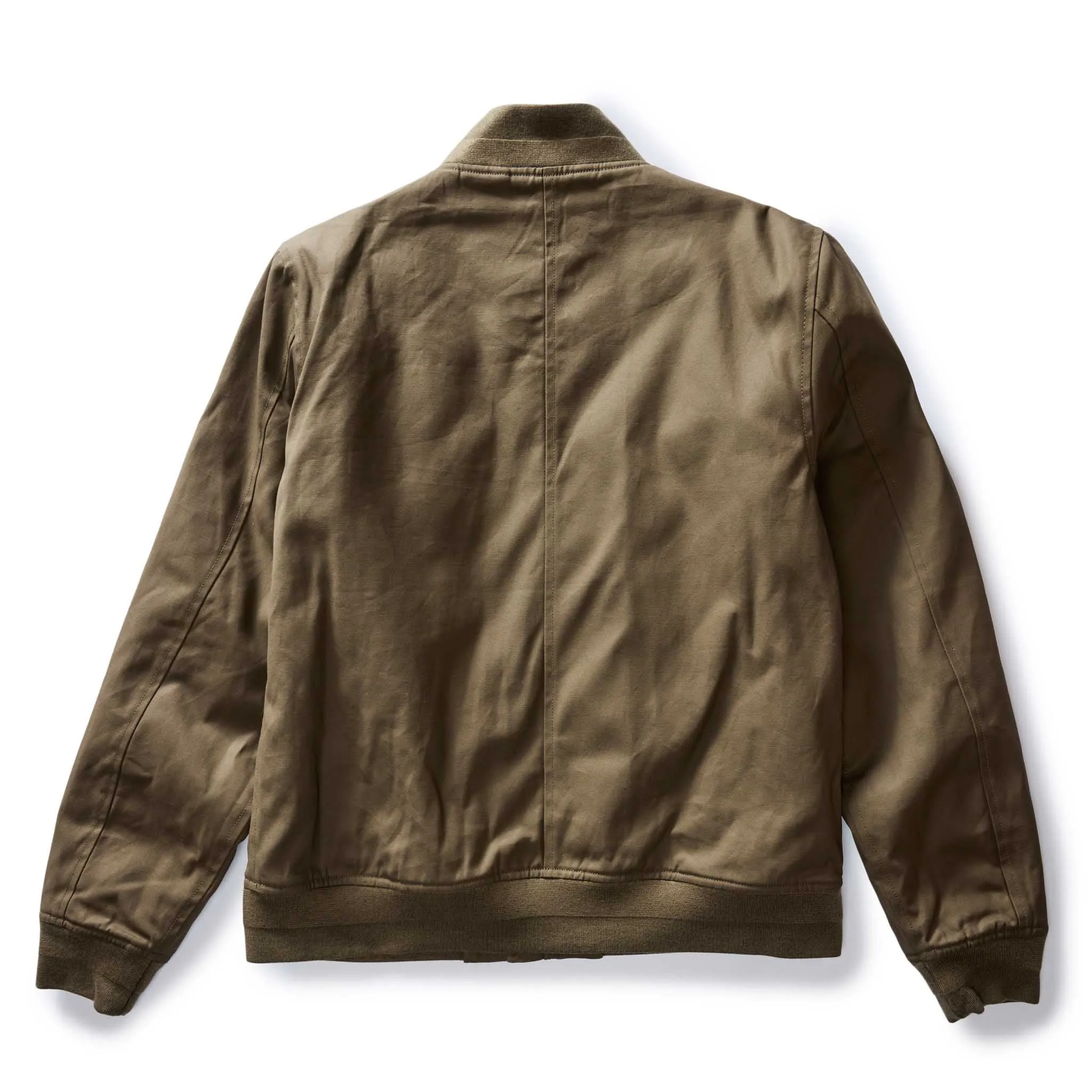 The Insulated Bomber Jacket in Fatigue Olive Dry Wax