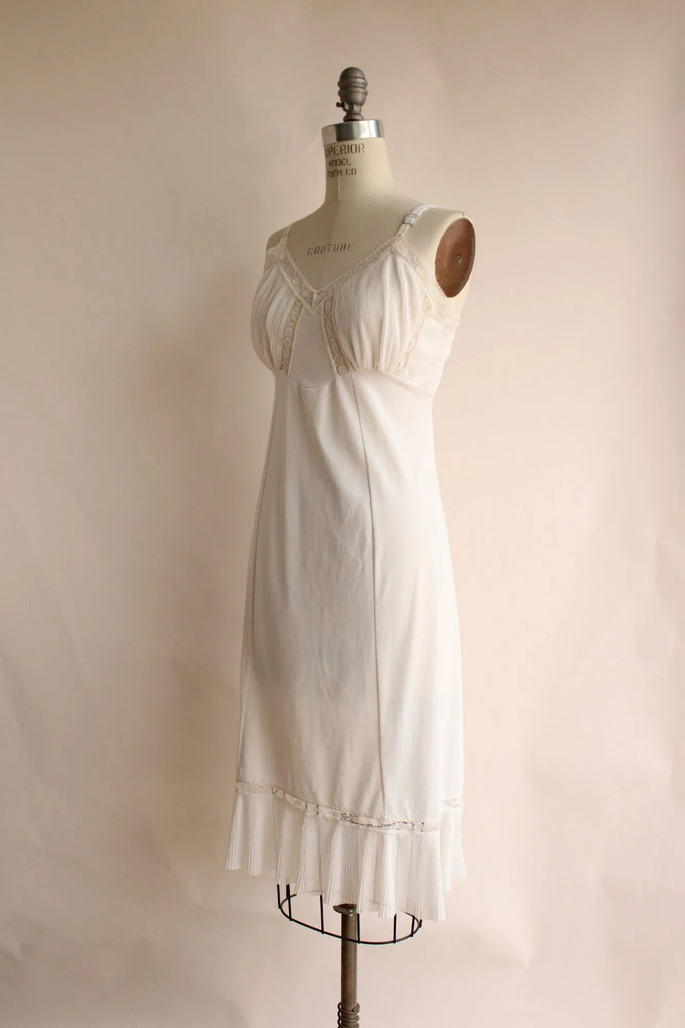 Vintage 1960s  Nylon Slip in Winter White