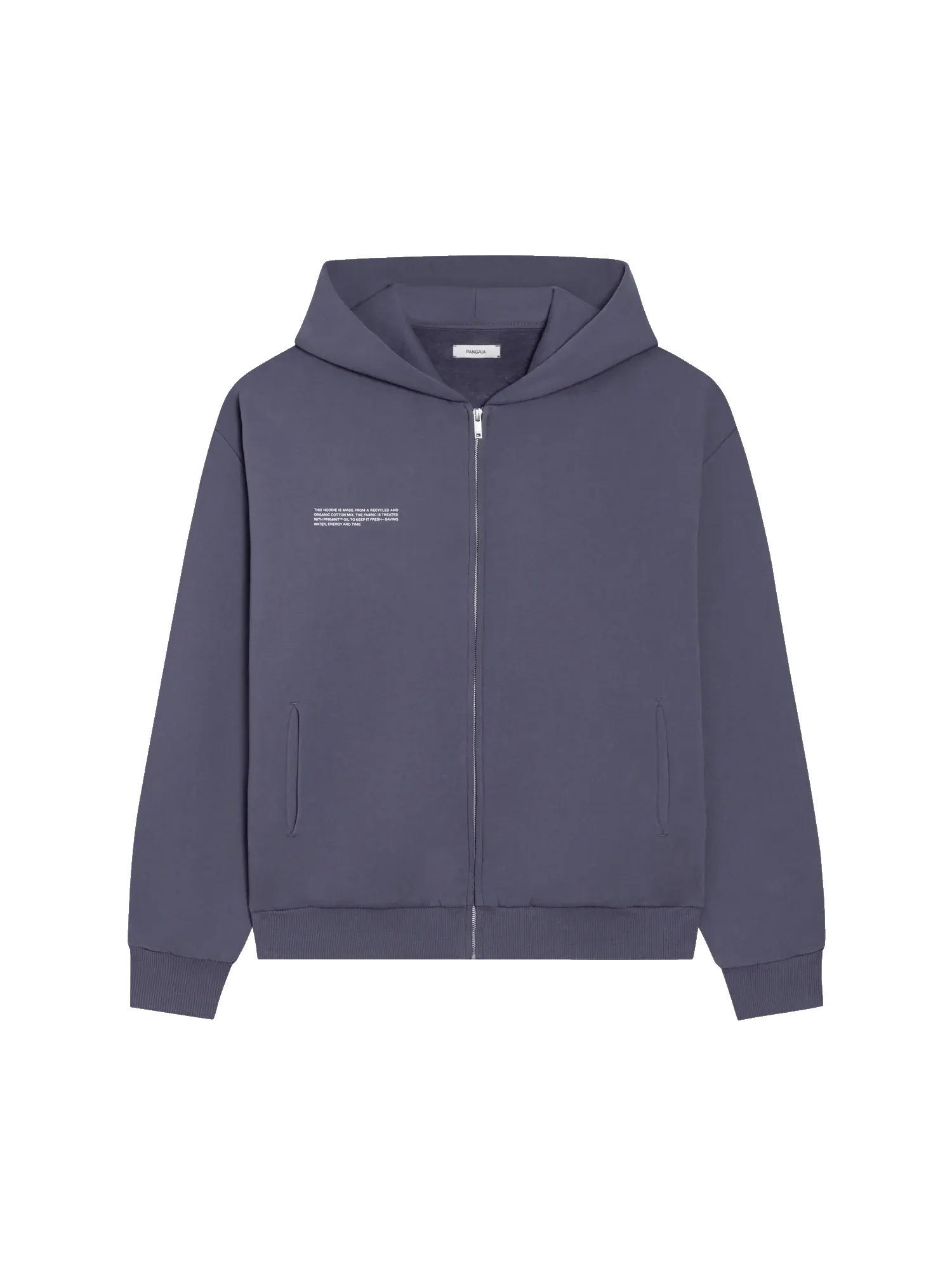 Wide Fit Zipped Hoodie—slate blue