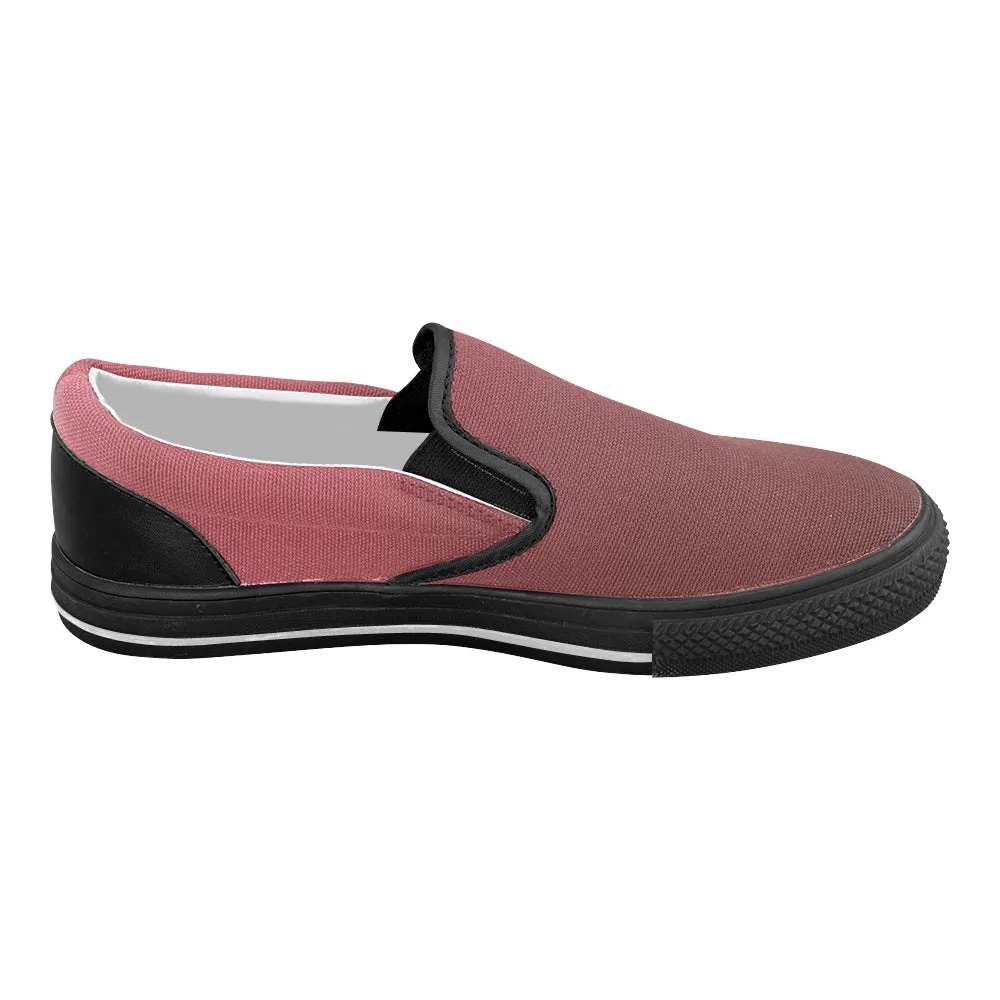 Women's Wine Color Solids Print Slip-on Canvas Shoes